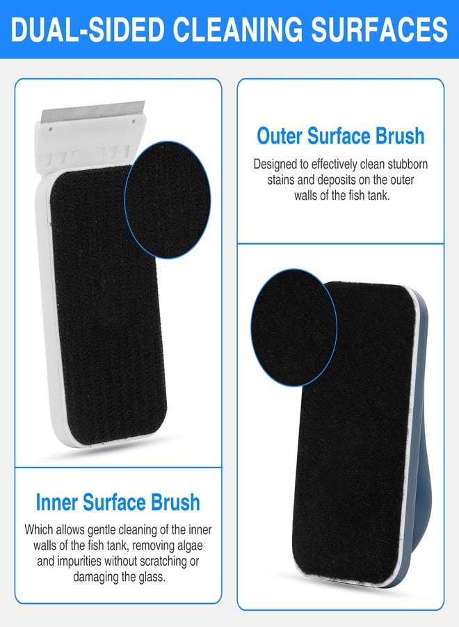 fishkeeper Aquarium Strong Magnetic Glass Cleaner Brush, Fish Tank Algae Magnet Cleaning Tool with 2 Detachable Scrapers, Mag Float Scrubber for 0.2 Inch Glass and Acrylic Tanks - Image 5